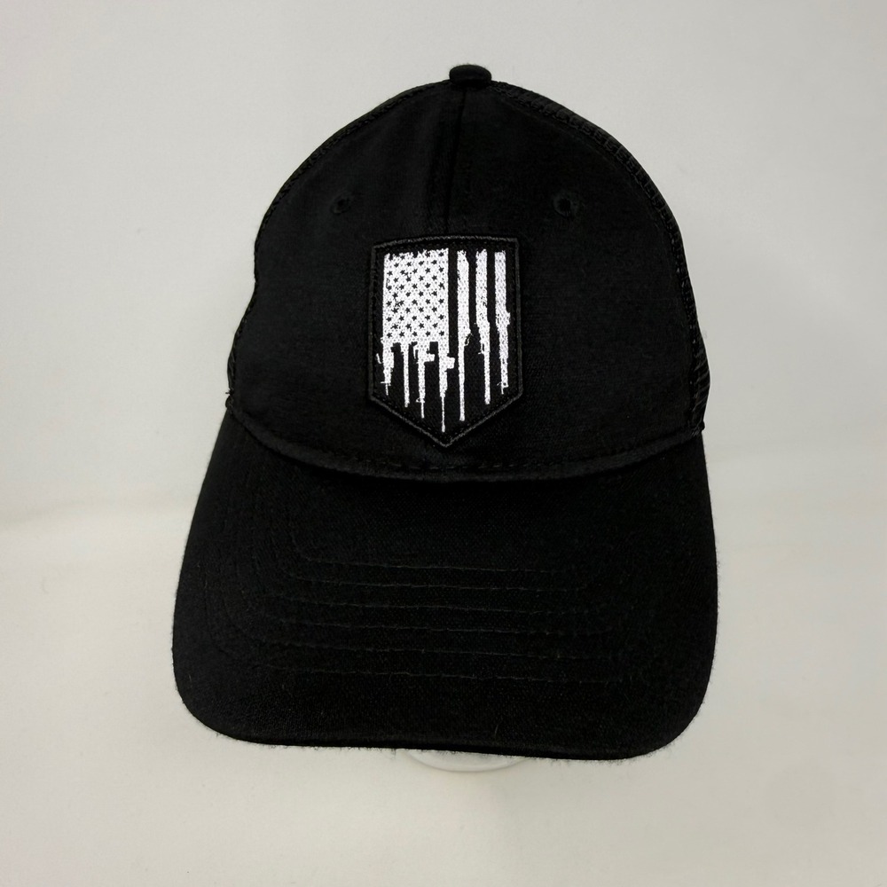 Grunt Style Rifle Flag Mesh Hat Black Patch Trucker‎ Hat Snapback Cap